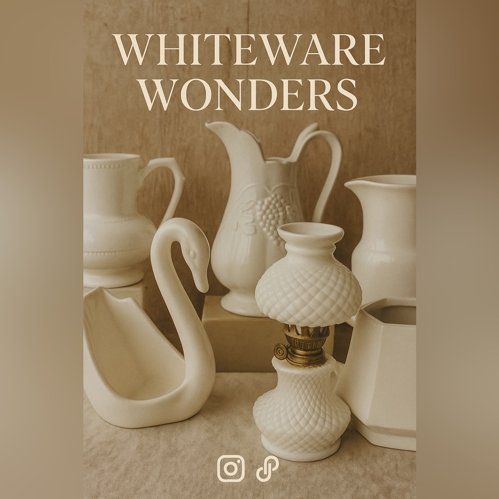 Vintage cottage core white wear decor coming soon